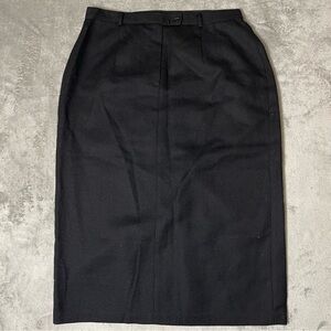 NWT Sag Harbor Vintage Black 100% Wool Midi Skirt - Size 16P